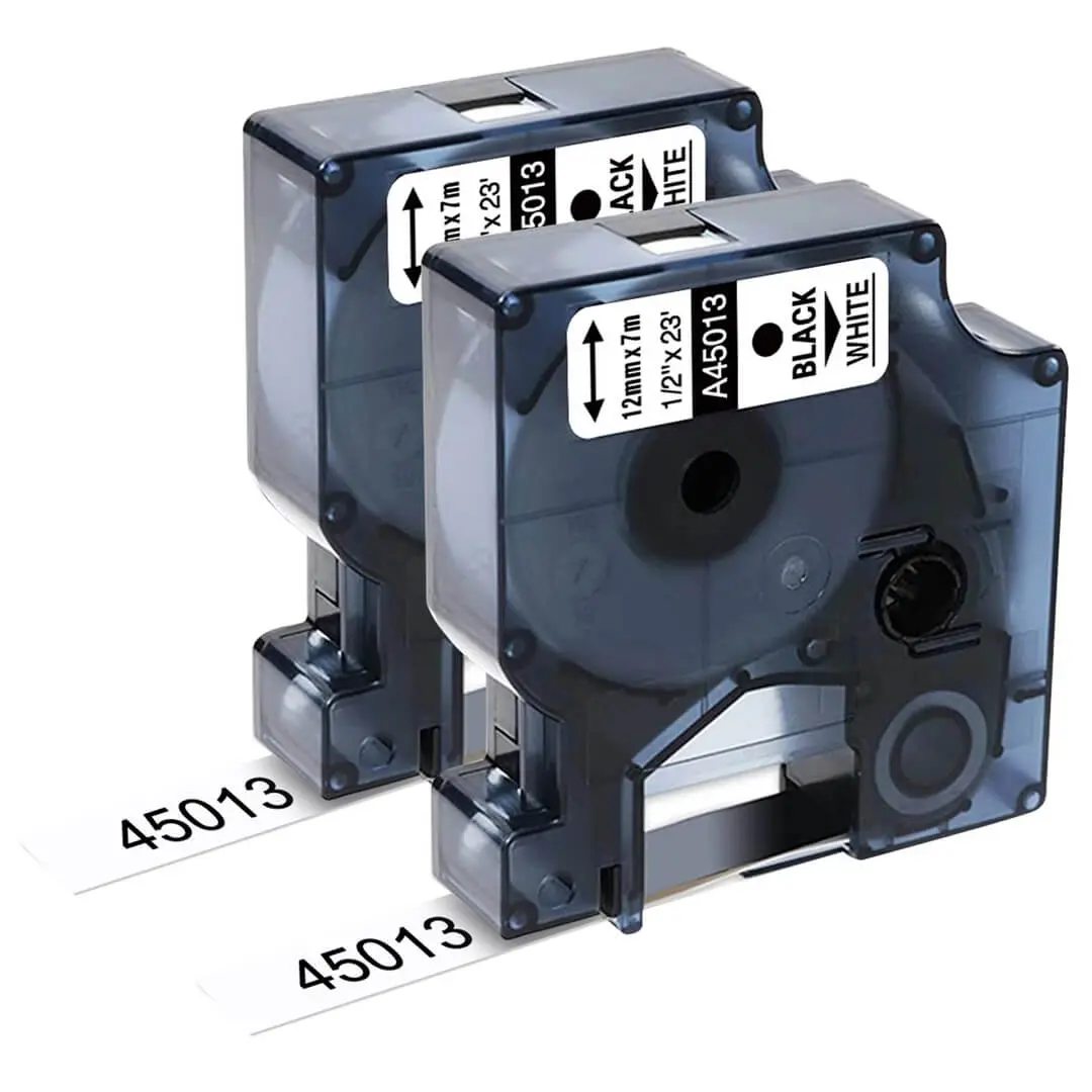 Bandă de etichete Dymo D1 45013, compatibilă cu mai multe modele de imprimante. Ideală pentru birou, etichetare clară și rezistentă.